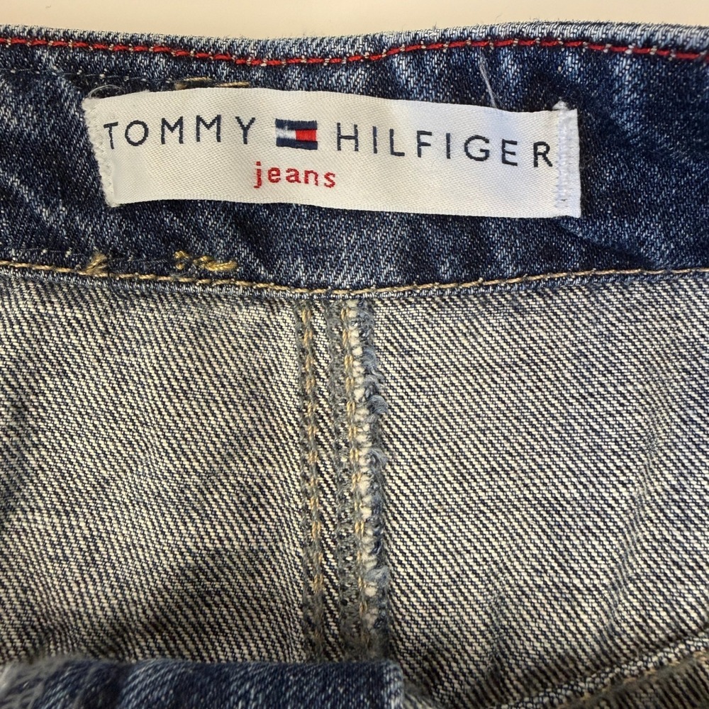 Vintage Tommy Hilfiger Jeans Y2K Cowgirl Denim Maxi Skirt Patch Pocket Size 14 - Picture 2 of 14